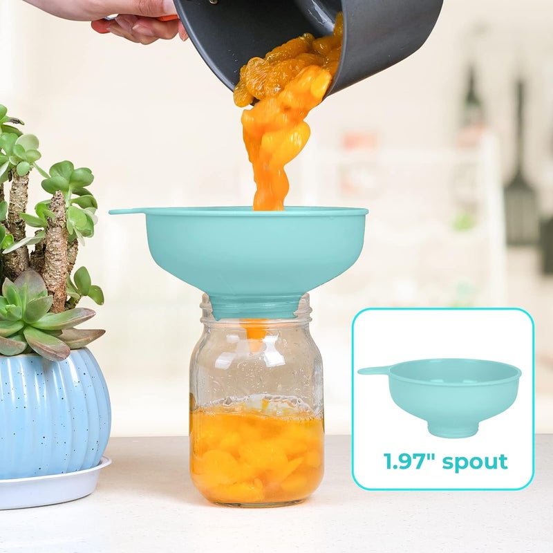 BALIWELL Wide Mouth Kitchen Funnel, Food Grade Plastic Cooking Canning Funnel with 4 Sizes Spouts for Filling Wide and Regular Mason Jars, Spray Dropper Oil Bottle Jug Spices Shampoo Sauce - Image 4